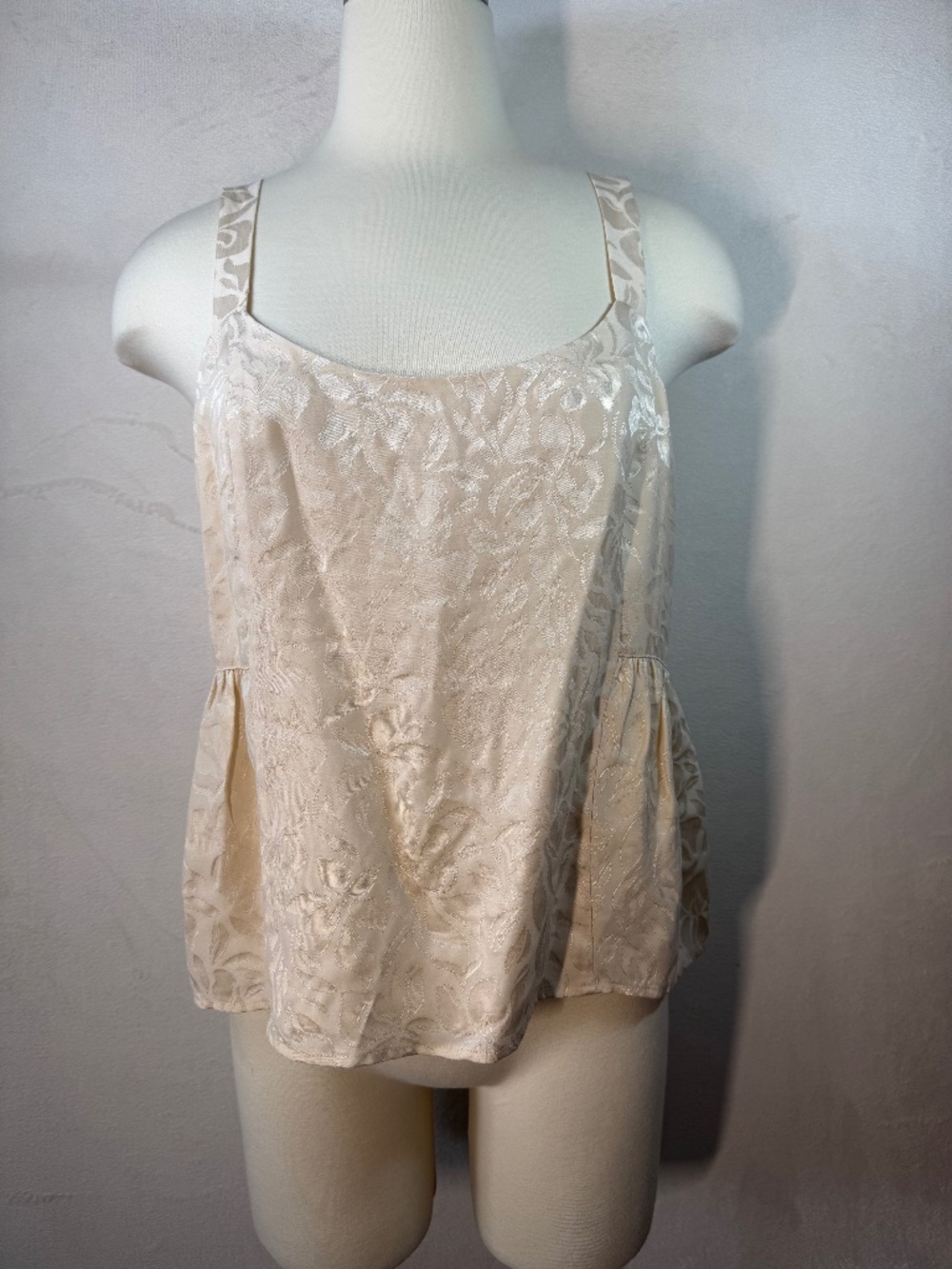 Smash + Tess Cream Jacquard Crop Tank Medium